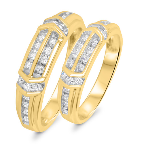 Photo of Bexley 1/2 ct tw. Diamond His and Hers Matching Wedding Band Set 14K Yellow Gold [WB503Y]