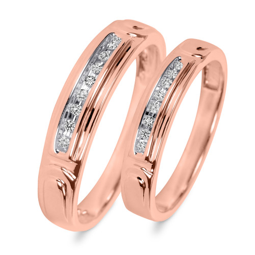 Photo of Willow 1/1His and Hers Matching Wedding Band Set 10K Rose Gold [WB504R]