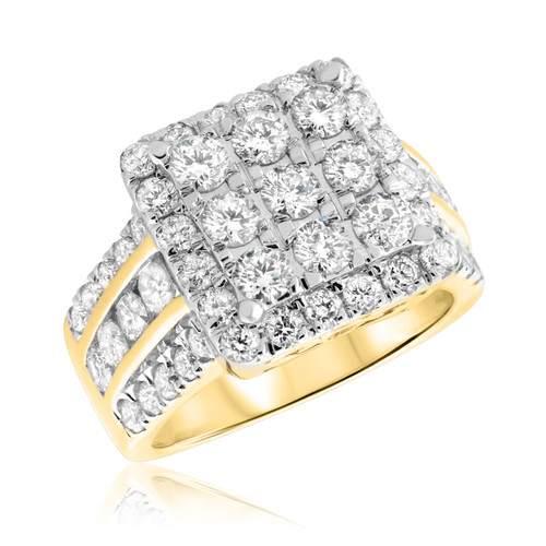 Photo of Lalasa 3 ct tw. Princess Diamond Engagement Ring 10K Yellow Gold [BT405YE-C000]