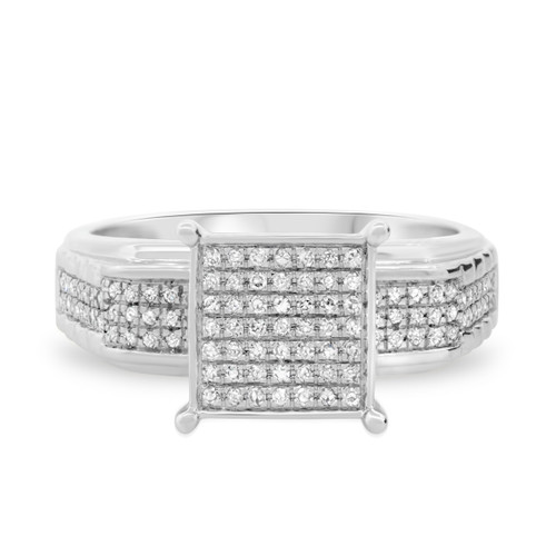 Photo of Winsome 1/4 ct tw. Diamond Princess Cluster Engagement Ring 10K White Gold [BT413WE-C032]
