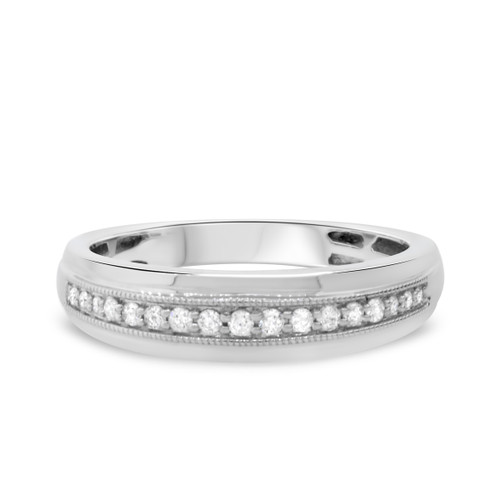 Photo of Selena 1/5 ct tw. Mens Diamond Wedding Band 14K White Gold [BT643WM]