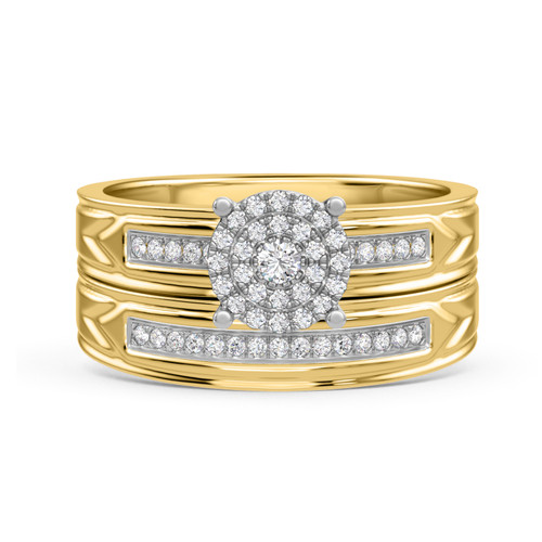 Photo of Gracie 1/4 ct tw. Round Diamond Bridal Ring Set 10K Yellow Gold [BR414Y-C037]