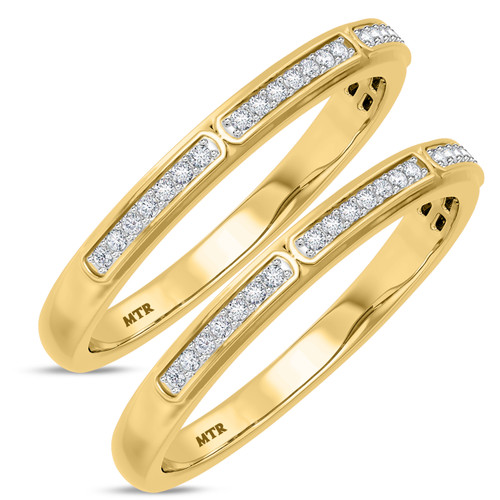 Photo of Delphine 1/5 CT. T.W. Diamond Same Sex Ladies Band Set 14K Yellow Gold [WL871Y]