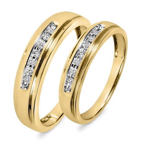 Photo of Effete 1/6 ct tw. Wedding Band Set 10K Yellow Gold [WB521Y]
