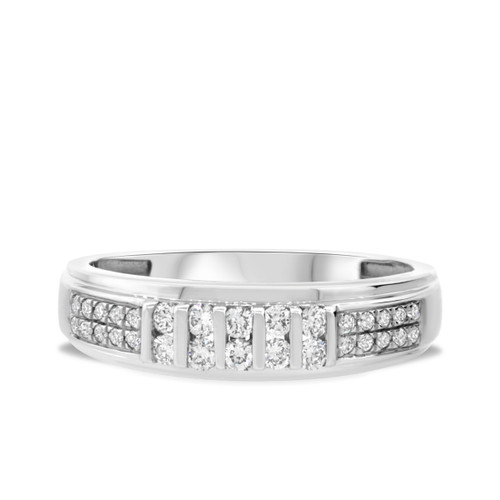 Photo of Bryson 3/8 ct tw. Mens Diamond Wedding Band 14K White Gold [BT699WM]