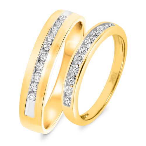 Photo of Arabella 5/8 ct tw. Diamond Wedding Band Set 10K Yellow Gold [WB532Y]
