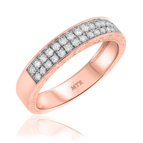 Photo of Alejo 1/2 ct tw. Mens Diamond Wedding Band 10K Rose Gold [BT856RM]