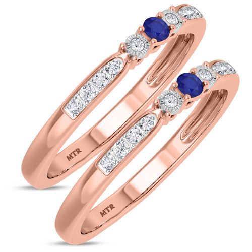 Photo of Hana 1/4 CT. T.W. Diamond Same Sex Ladies Band Set 10K Rose Gold [WL880R]