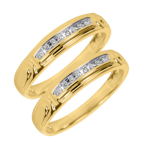 Photo of Willow 1/1Same Sex Mens Band Set 14K Yellow Gold [WM504Y]