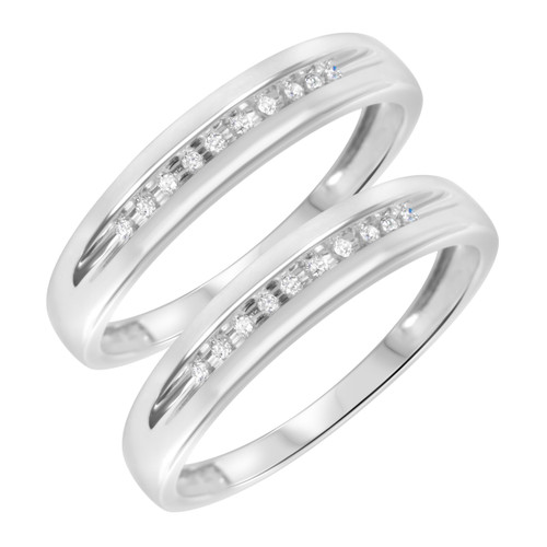 Photo of Gaia 1/8 ct tw. Same Sex Mens Band Set 14K White Gold [WM506W]