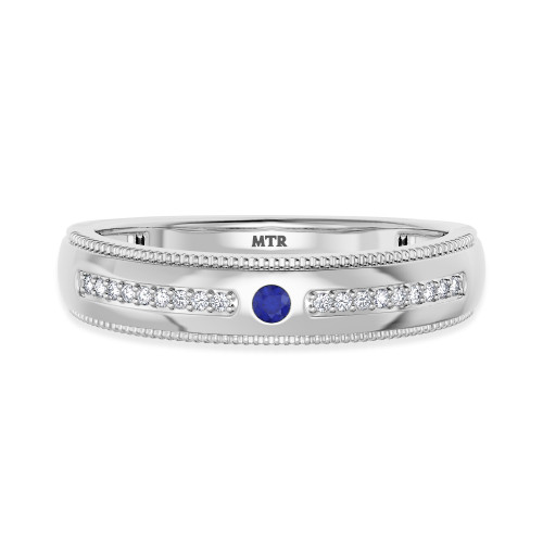 Photo of Evanthe 1/6 CT. T.W. Diamond Mens Wedding Band  14K White Gold [BT891WM]