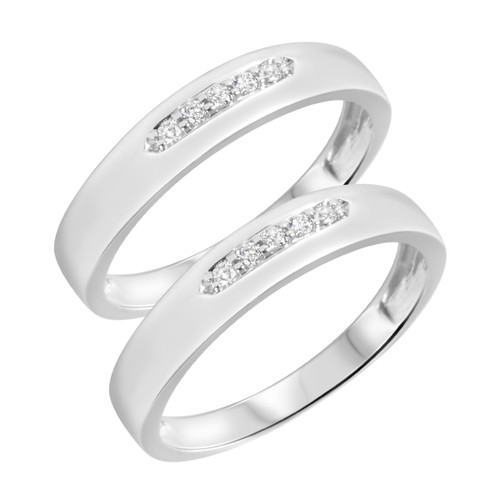 Photo of Amor 1/5 ct tw. Same Sex Mens Band Set 14K White Gold [WM522W]