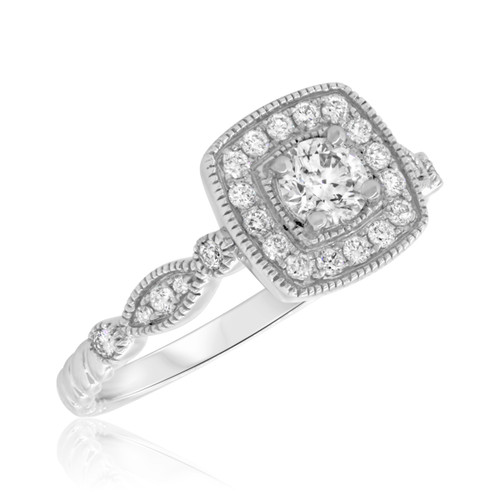 Photo of Entwined 1/2 ct tw. Round Solitaire Diamond Engagement Ring 10K White Gold [BT459WE-R029]