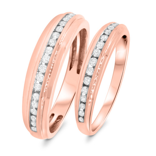 Photo of Journee 1/4 ct tw. Diamond Wedding Band Set 10K Rose Gold [WB642R]