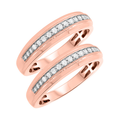 Photo of Selena 3/8 ct tw. Same Sex Mens Band Set 14K Rose Gold [WM643R]