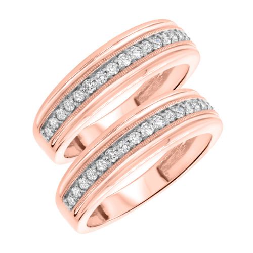 Photo of Janette 2/3 ct tw. Same Sex Mens Band Set 14K Rose Gold [WM690R]