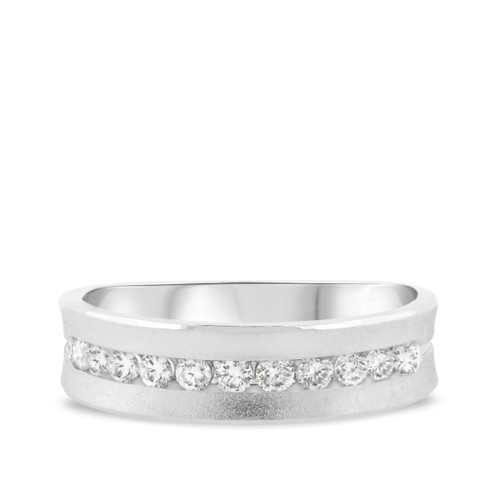 Photo of Abhik 1/2 ct tw. Mens Diamond Wedding Band 10K White Gold [BT959WM]