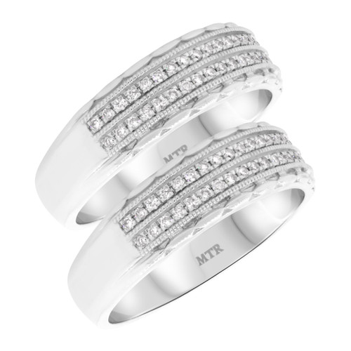 Photo of Jules 1/2 ct tw. Same Sex Mens Band Set 14K White Gold [WM917W]