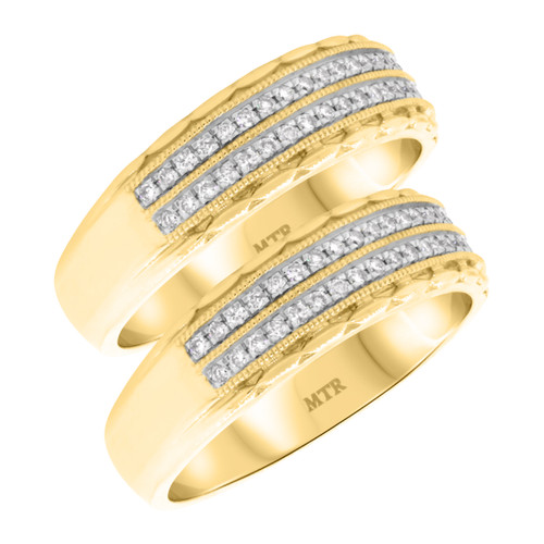 Photo of Jules 1/2 ct tw. Same Sex Mens Band Set 14K Yellow Gold [WM917Y]