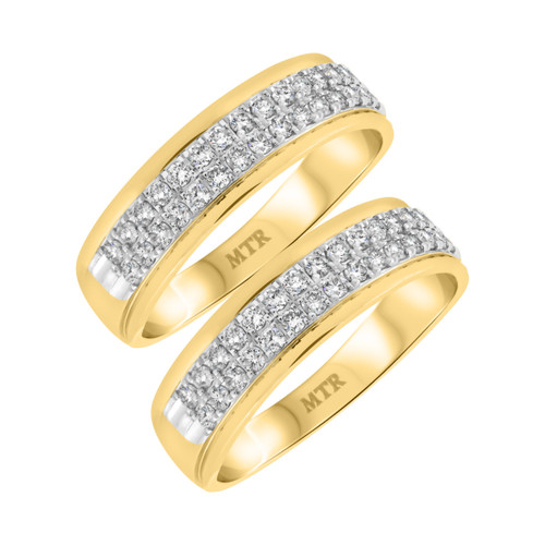 Photo of Oberon 1 ct tw. Same Sex Mens Band Set 14K Yellow Gold [WM941Y]