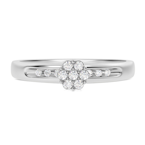 Photo of Gaia 1/6 ct tw. Diamond Round Cluster Engagement Ring 14K White Gold [BT506WE-C000]