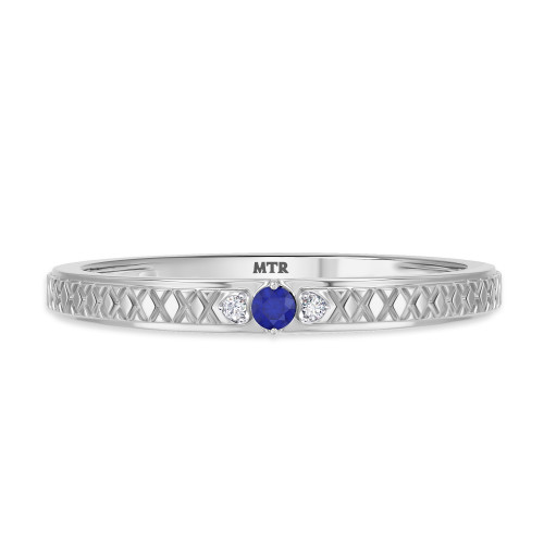 Photo of Manuka 1/15 CT. T.W. Sapphire and Diamond Ladies Wedding Band  10K White Gold [BT867WL]