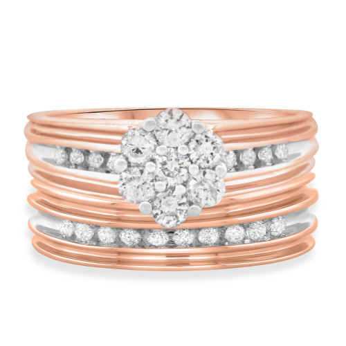 Photo of Braylin 2/3 Carat T.W. Round Cluster Bridal Set 14K Rose Gold [BR502R-C000]