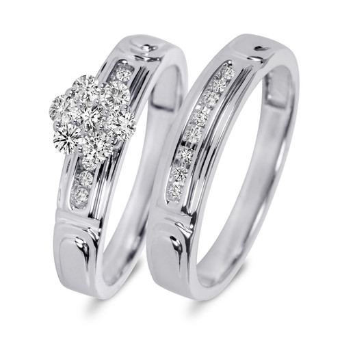 Photo of Willow 3/8 ct tw. Round Diamond Bridal Ring Set 10K White Gold [BR504W-C000]