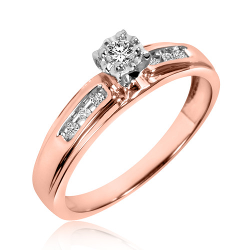 Photo of Effete 1/8 ct tw. Round Diamond Engagement Ring 14K Rose Gold [BT521RE-C000]