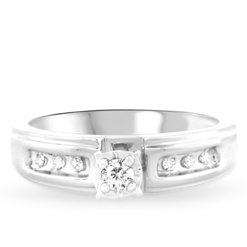 Photo of Effete 1/8 ct tw. Round Diamond Engagement Ring 14K White Gold [BT521WE-C000]