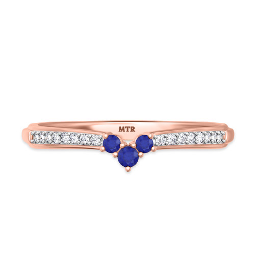 Photo of Abilia 1/6 CT. T.W. Sapphire and Diamond Ladies Wedding Band  14K Rose Gold [BT877RL]