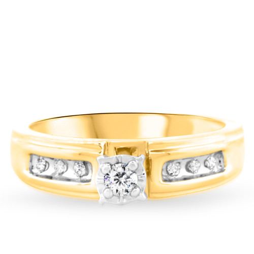 Photo of Effete 1/8 ct tw. Round Diamond Engagement Ring 14K Yellow Gold [BT521YE-C000]