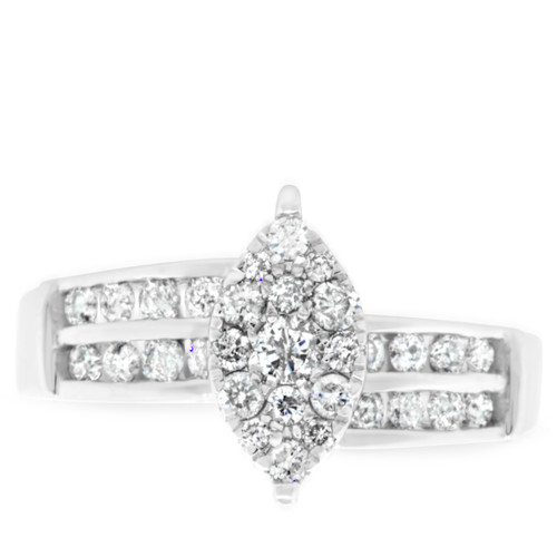 Photo of Marquis Nomadic 5/8 ct tw. Fancy Cluster Engagement Ring 10K White Gold [BT527WE-C000]