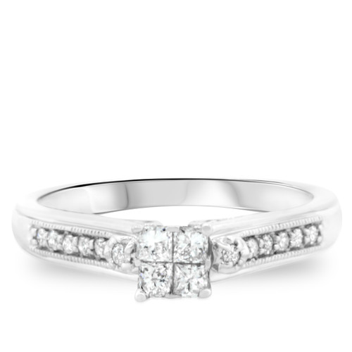 Photo of Princess Oshun 1/4 ct tw. Princess Diamond Engagement Ring 14K White Gold [BT529WE-C000]