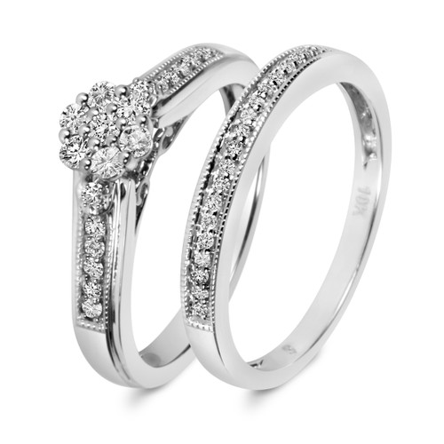 Photo of Oshun 1/3 ct tw. Round Diamond Bridal Ring Set 14K White Gold [BR530W-C000]