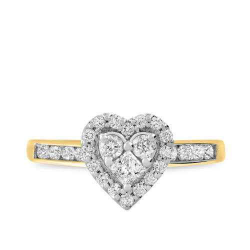 Photo of Darla 2/3 ct tw. Heart Cluster Engagement Ring 10K Yellow Gold [BT563YE-C000]