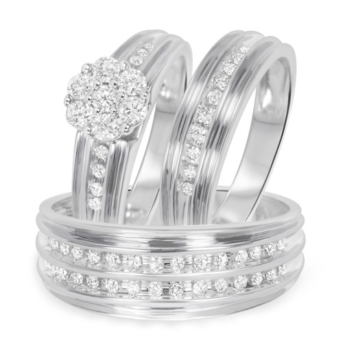 Photo of Braylin 1 ct tw. Round Diamond Matching Trio Ring Set 10K White Gold [BT502W-C000]