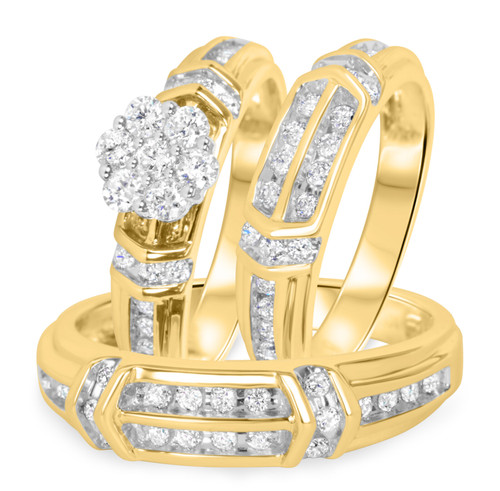 Photo of Bexley 1 1/1Round Diamond Matching Trio Ring Set 10K Yellow Gold [BT503Y-C000]