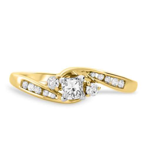 Photo of Serenity 1/3 ct tw. Princess Solitaire Diamond Engagement Ring 10K Yellow Gold [BT566YE-P018]