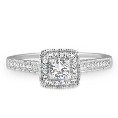 Photo of Bridgette 1/5 ct tw. Cushion Diamond Engagement Ring 10K White Gold [BT572WE-C000]