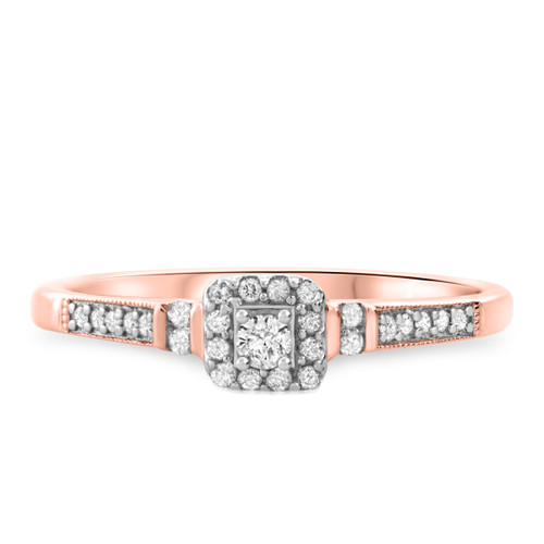 Photo of Enchanted 1/5 ct tw. Diamond Cushion Cluster Engagement Ring 14K Rose Gold [BT579RE-C000]