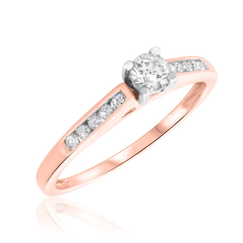 Photo of Culvera 1/3 ct tw. Round Solitaire Diamond Engagement Ring 14K Rose Gold [BT585RE-R018]