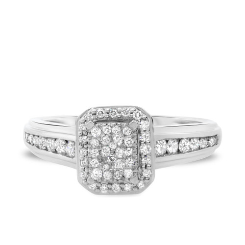 Photo of Journee 1/2 ct tw. Diamond Fancy Cluster Engagement Ring 10K White Gold [BT642WE-C000]