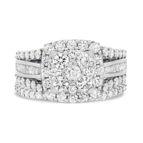 Photo of Louise 2 1/4 Carat T.W. Diamond Cushion Cluster Bridal Set 14K White Gold [BR635W-C000]