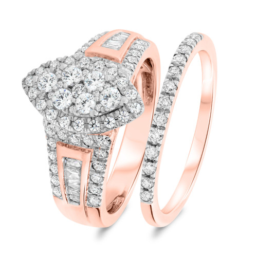 Photo of Helena 1 1/6 ct tw. Fancy Diamond Bridal Ring Set 10K Rose Gold [BR636R-C000]