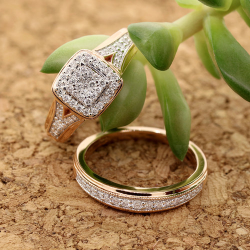 Photo of Selena 1/2 ct tw. Fancy Diamond Bridal Ring Set 14K Rose Gold [BR643R-C000]