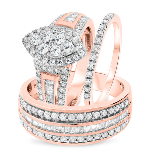 Photo of Helena 1 7/8 ct tw. Fancy Diamond Matching Trio Ring Set 10K Rose Gold [BT636R-C000]