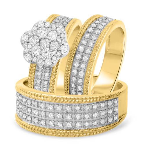 Photo of Madeline 1 1/7 ct tw. Fancy Diamond Matching Trio Ring Set 10K Yellow Gold [BT640Y-C000]