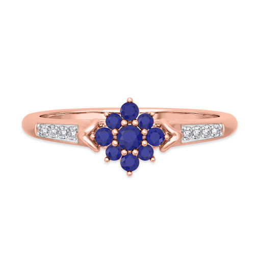 Photo of Neeja 3/8 CT. T.W. Sapphire and diamond Engagement Ring 14K Rose Gold [BT870RE-C000]