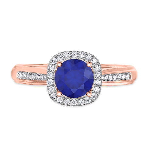 Photo of Delphine 1 1/5 Carat T.W. Sapphire and diamond Engagement Ring 14K Rose Gold [BT871RE-C000]